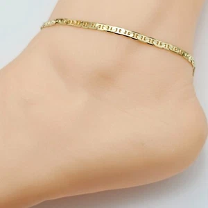 Tobillera de cadena cubana chapada en oro 14K 3,5 mm W - 10 pulgadas L Tobillera Oro Laminado - Imagen 1 de 4