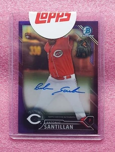 2016 Bowman Chrome Purple Refractor Antonio Santillan Auto 186/250 - Picture 1 of 2