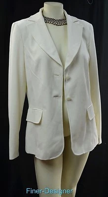 Larry Levine Signature Abrigo Ligero Chaqueta Larga Traje Blazer Top Crepé TALLA 10 NUEVO Foto 1 de 4