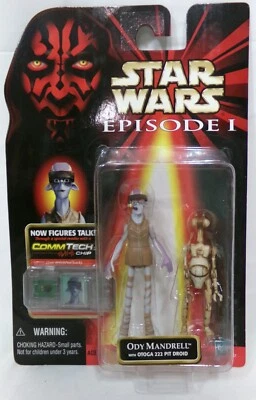 Hasbro Star Wars Episode I 1 Ody Mandrell with Pit Droid 3.75" Figure New Sealed - Image 1 of 2