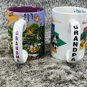 VTG Walt Disney World Coffee Mug Grampa Grandma 2 Mugs Pair Grandparents - Picture 1 of 10