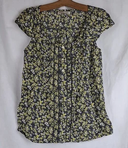 Old Navy Women Blouse Floral Pleated Front Cap Sleeve Sz XS - Picture 1 of 7