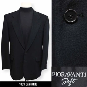 FIORAVANTI mens solid black 100% CASHMERE sport coat suit jacket blazer 42 L - Picture 1 of 14