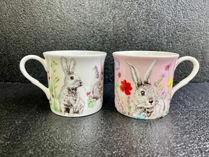Stechcol Gracie Bone China Easter Bunny Rabbit Coffee Cups Spring Easter Gift - Picture 1 of 9