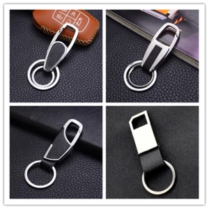 Men Creative Metal Leather Key Chain Ring Keyfob Car Keyring Keychain - Picture 1 of 9