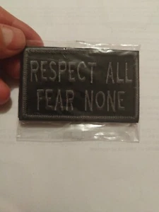 Respect All Fear None Blackout Subdued 2 X 3.25 Morale Tactical Badge - Picture 1 of 2