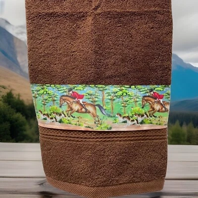 Fox Hunt Toalla de Mano Caballos Cinta Decorativa Diseño CASA ECUESTRE HECHA A MANO Foto 1 de 4