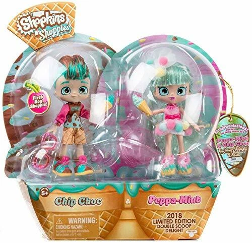 Shopkins Shoppies Peppa Mint & Chip Choc Double Scoop Delight Exclusive Doll 2-P - Image 1 of 1