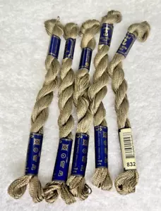 5 MINT Anchor Perle Pearl Cotton #832 Lt Brown Embroidery Floss Vintage Skein - Picture 1 of 3