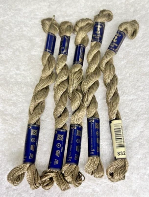 5 MINT Anchor Perle Pearl Cotton #832 Lt Brown Embroidery Floss Vintage Skein - Image 1 of 3