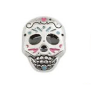 Origami Eule silberfarben DIA DE LOS MUERTOS SUGAR SKULL schwebend HALLOWEEN Charm - Bild 1 von 3