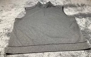 Cutter & Buck Vest Mens 2XB Gray 1/4 Zip DryTec 50 UPF+ Polyester - Picture 1 of 6
