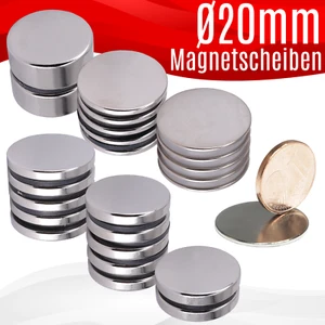 Imanes de neodimio N52 discos magnéticos 20 mm imán de disco redondo disco super fuerte - Imagen 1 de 19