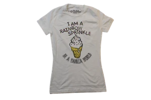 Hot Topic Juniors I Am A Rainbow Sprinkle In A Vanilla World Shirt New S,2XL,3XL - Picture 1 of 5