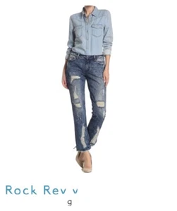 Rock Revival Slouchy Distressed Straight Leg Jeans Gr. 28 Neu mit Etikett - Bild 1 von 5