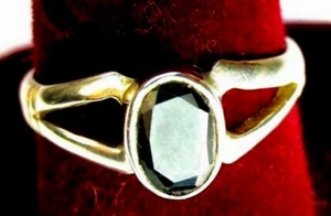 Anillo de plata 925 St. con zafiro azul ovalado de 7x4 mm, talla P 1/2 - Imagen 1 de 5