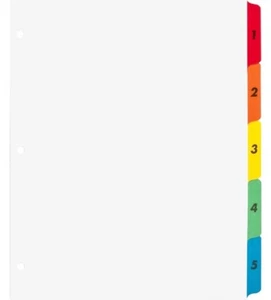 NEW Sparco Brand Color Coded Indexing System 8.5"x11" 5 Multicolor Tabs 21900 - Picture 1 of 6