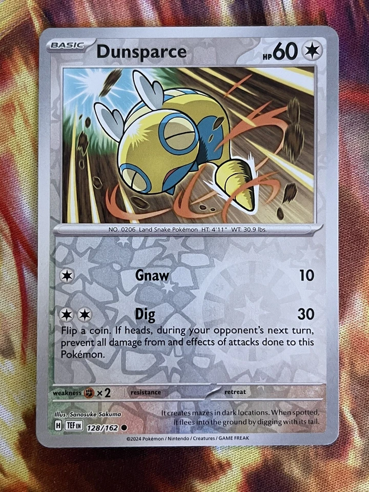 Pokémon TCG Dunsparce SV05: Temporal Forces 128/162 Reverse Holo Common - Image 1 of 1