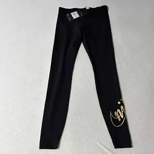 Nike Logo Gold Sparkle Swoosh Spellout Leggings Size XS Gym Running NEW - Bild 1 von 4