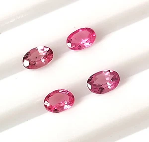 Natural Pink Spinel 4X3 mm Oval Untreated Faceted Calibrated Gemstone 4 Pieces - Picture 1 of 4