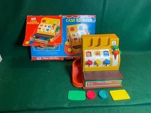 Vintage Fisher Price Cash Register #926 Back Graphic, Working Bell, money & Box - Picture 1 of 9