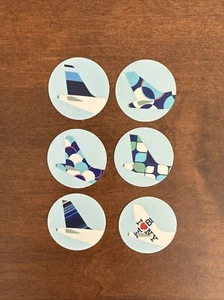 JetBlue Airlines Plane Tail Tailfin Sticker Set - 6 Stickers - 1.5" - Picture 1 of 4