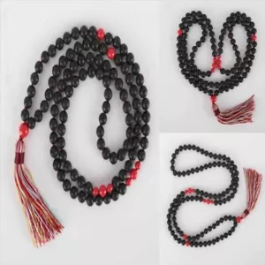 8mm 108 Natürliche Lava Zinnober Edelstein Perlen Knoten Halskette Zen Gebet Geschenk - Bild 1 von 8