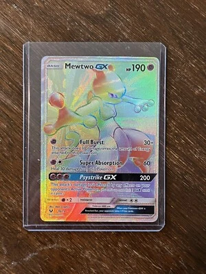 Pokemon Card - Mewtwo GX Rainbow Rare Shining Legends 76/73 Holo Near Mint - Image 1 of 2
