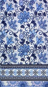 ZWEI einzelne Papier Gast Decoupage Servietten - 2274 blau böhmisch Blumenmuster - Bild 1 von 2