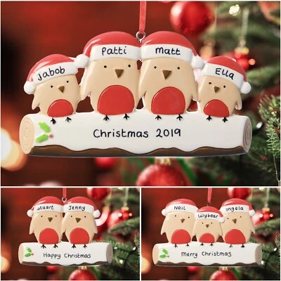 ALPHABET BARN Personalised Family Christmas Tree Xmas Decoration Ornament Robin 1 2 3 4 5 1st