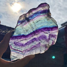 379G Natural and colorful fluorite tablets for crystal therapy and meditation