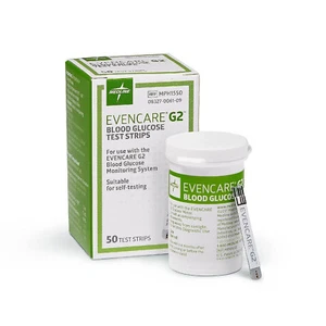 100 Medline Evencare G2 Blood Glucose Test Strips Expire 12.2025-or 1.2026. 18$ - Picture 1 of 1