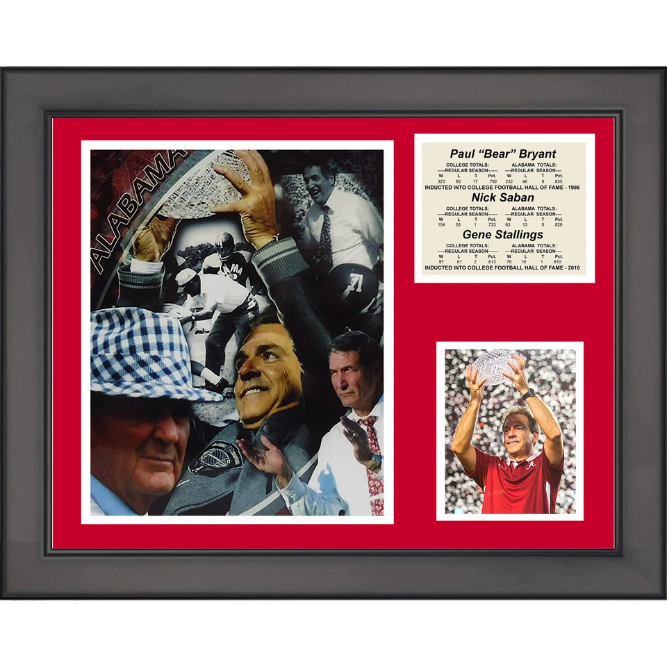 Фотография в рамке Alabama Coaches Legends Crimson Tide 12 x 15 дюймов футбол колледжа - Изображение 1 из 1