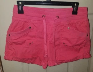 Maurices Pink Cargo Elastic Waist Drawstring Shorts Roll Cuff Hem Womens S - Picture 1 of 8