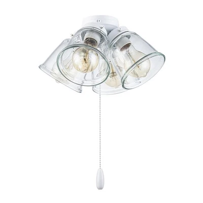 22018-1, Four-Light Ceiling Fan Light Kit with Pull Chain, Matte White Finish... - Image 1 of 4