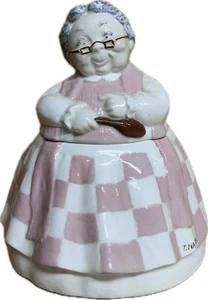 Lindo delantal vintage ZNA abuela hornear galletas rosa blanco - Imagen 1 de 11