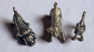 3 minifigure argento 800 , pesante, figura, scultura - Immagine 1 di 4