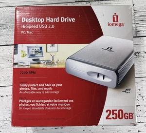 Hard Drive iomega Silver Desktop 250GB USB 2.0 3.5" External 33215 Open Box - Picture 1 of 6