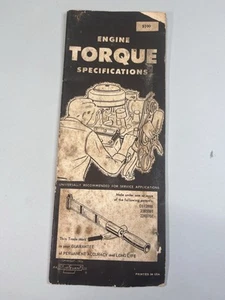 Vtg 50s Tool Guide Sturtevant Co Engine Torque Specifications 1956 Book Wrench  - Picture 1 of 8