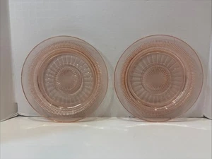 (2) Anchor Hocking  Coronation  Pink Depression glass Bread & Butter plates 6” - Picture 1 of 19