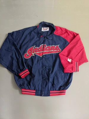 Starter Diamond Collection Cleveland Indians Jacket Large Blue Red Vintage MLB - Image 1 of 4