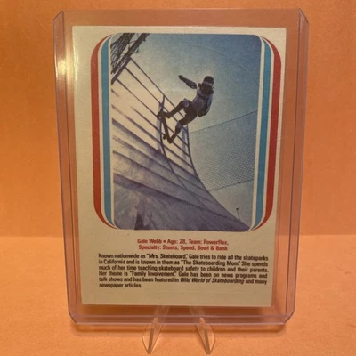 1978 Donruss All Pro 滑板卡贴纸 #28 Gale Webb Kiss The Rim — 第 1/2 张图片