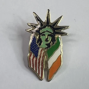 Statue of Liberty US Italy Flag Vintage Pin Lapel Hat Tie Pin #142 - Picture 1 of 1