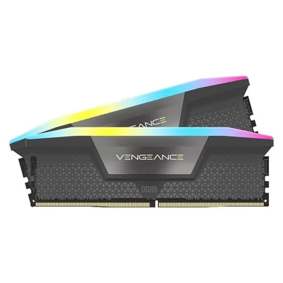 Corsair VENGEANCE RGB 64GB (2x32GB) DDR5 DRAM 6000MT/s CL40 Memory (Grey) - Image 1 of 4