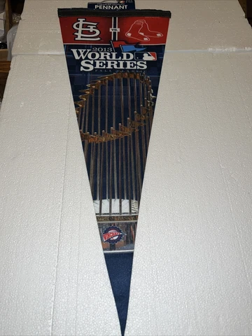 2013 World Series Boston Red Sox St Louis Cardinals Duel Logo Pennant w Tag Cover