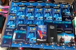 Mixed Lot Of 30 SONY VHS T-120 Tapes - Sold As Blanks - VG-EUC - 1 No Sleeve - Picture 1 of 3