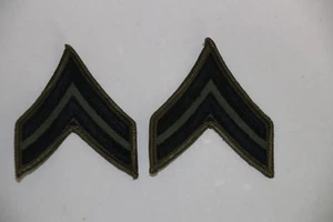 ORIGINAL US ARMY VIETNAM PERIOD SUBDUED CLOTH RANK BADGES PAIR CORPORAL CPL - Picture 1 of 2