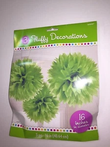 Hängende flauschige Party Dekoration Kugeln grünes Papier 16" - Bild 1 von 5