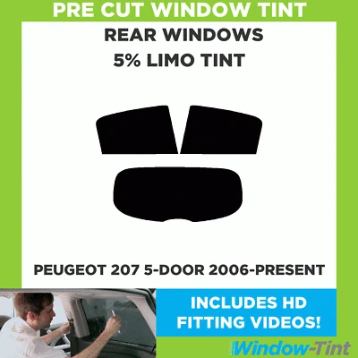 Vor Cut Fenster Getönt für Peugeot 207 5-door 2006-present 5% Limo Schwarz Folie - Image 1 of 4