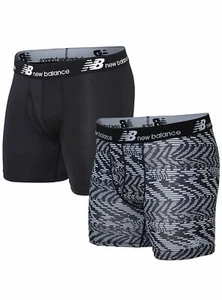 New Balance, 2 Pack Dry Fresh Wick 6" Solid + Print Boxer Briefs (Elija Tamaño) - Imagen 1 de 5